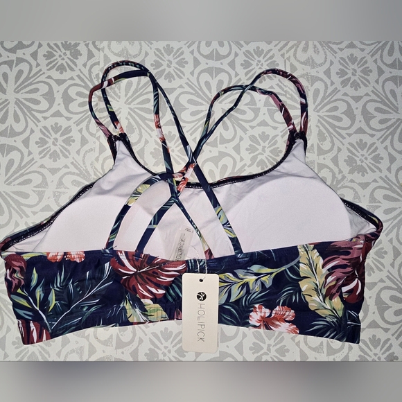 NWT Holipick Tropical Floral Bikini Top – Size L - Picture 5 of 8